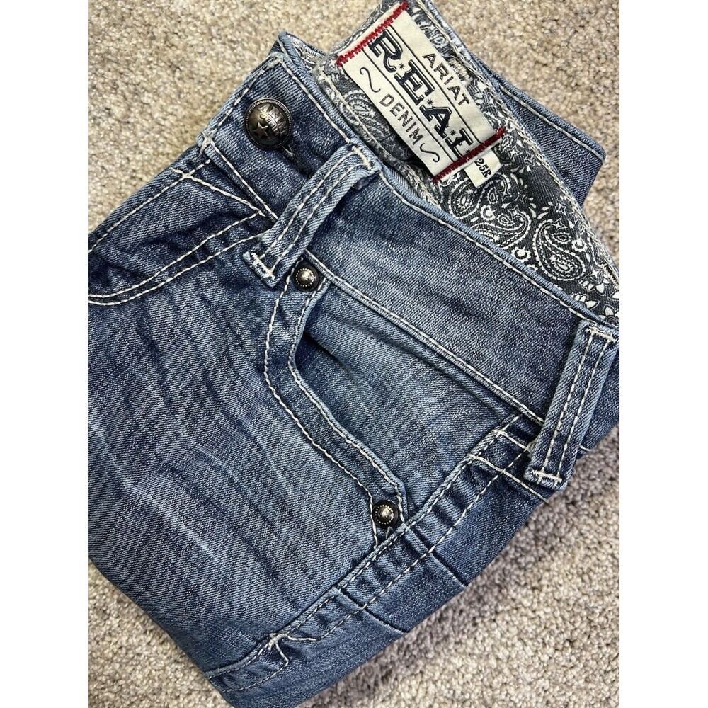 Ariat REAL Denim Straight Stackable Icon Jeans Women 25 x 32 (Tag 25R)